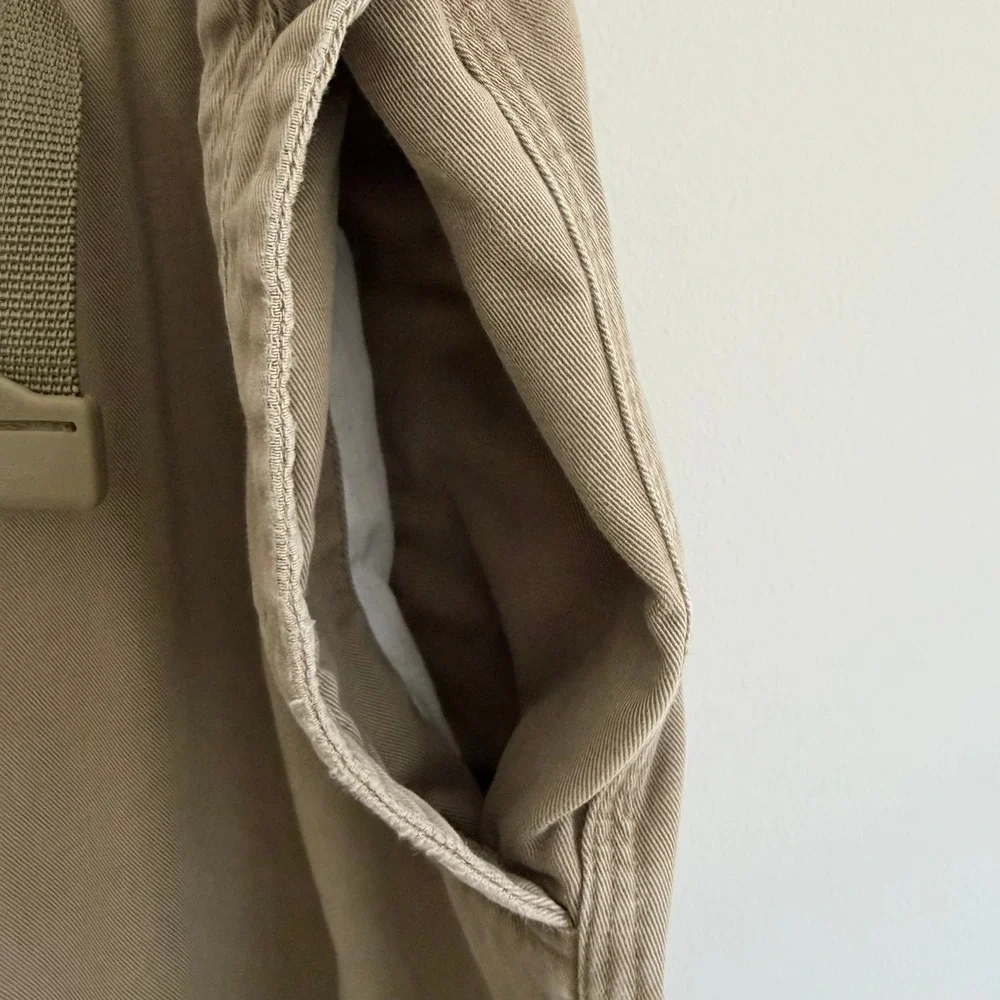Columbia Mens Khaki Cargo Pants Elastic Waist Belted Outdoor Casual Size Large‎